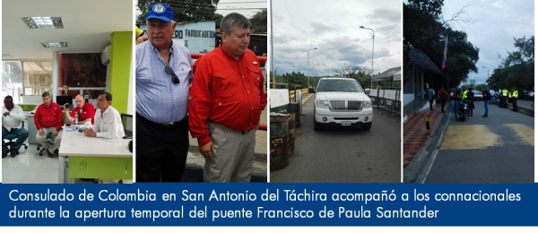 Consulado de Colombia en San Antonio del Táchira acompañó a los connacionales durante la apertura temporal del puente Francisco de Paula Santander