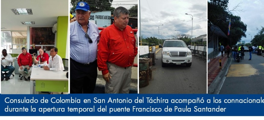 Consulado de Colombia en San Antonio del Táchira acompañó a los connacionales durante la apertura temporal del puente Francisco de Paula Santander