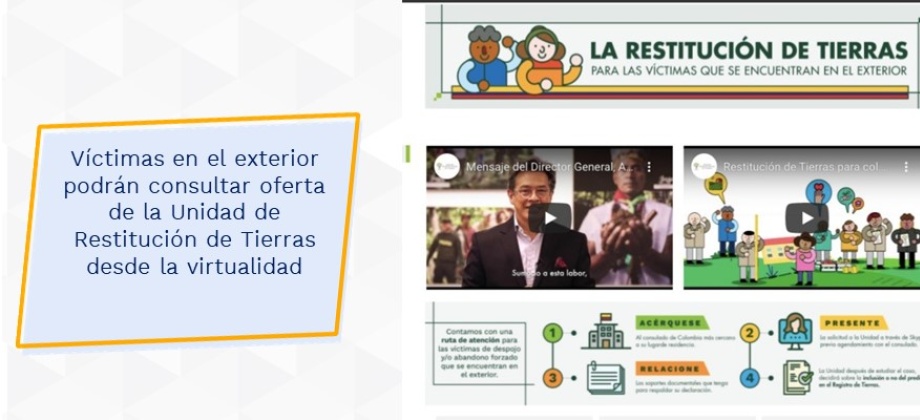 Víctimas en el exterior podrán consultar oferta de la Unidad de Restitución de Tierras desde la virtualidad